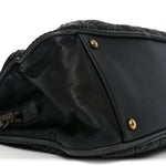 Calfskin Quilted Stitch Triptych Tote Black