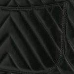 Calfskin Lizard Chevron Quilted Medium Coco Handle Flap Black