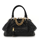 Calfskin Quilted Stam Black