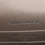 Calfskin Crocodile Embossed Kate Monogram Tassel Chain Wallet Fog