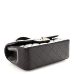 Lambskin Quilted Mini Top Handle Rectangular Flap Dark Purple