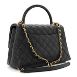Caviar Quilted Small Coco Handle Flap Black
