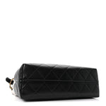 Suede Calfskin Shiny Lambskin Quilted Small Coco Base Shopping Bag Grey Black