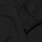 Zipped Flock Hoodie - Black