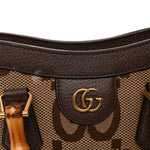 Monogram Jumbo GG Textured Dollar Calfskin Small Diana Tote Bag Camel Ebony New Acero