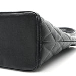 Caviar Quilted Medallion Tote Black