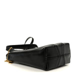 Grained Calfskin Small Spin Tote Black