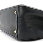Bullskin Stitched Bi-Color Medium Shopping Tote Black