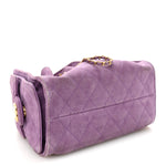 Suede Quilted Mini Chanel 25 Handbag Purple