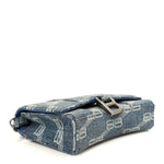 Denim BB Monogram Hourglass Chain Bag Blue