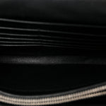 Grain De Poudre Matelasse Chevron Monogram Chain Wallet Black