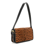 Calfskin Pony Hair Leopard Print Miss Dior Flap Black