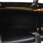 Shiny Box Calfskin Small Money Tote Black