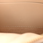 Calfskin GG Super Mini Debossed Chain Wallet Light Beige
