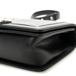 Caviar Chevron Quilted Medium Boy Flap Black