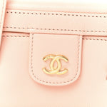 Shiny Caviar Preppy Coco Long Vanity With Strap Light Pink