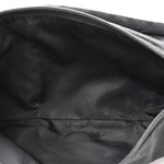 Re-Nylon Saffiano Metal Triple Pocket Belt Bag Black