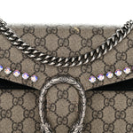 GG Supreme Monogram Crystal Small Dionysus Shoulder Bag Black