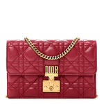 Lambskin Cannage Dioraddict Wallet On Chain Clutch Fuchsia