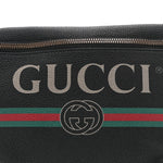 Grained Calfskin Logo Belt Bag Black
