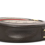 GG Supreme Monogram Web Mini Ophidia Round Shoulder Bag Brown