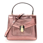 Metallic Calfskin Serpenti Forever Top Handle Rose Quartz