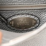 Cuoio Romano Lux Selleria Mini Peekaboo Iconic Satchel Argento