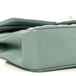 Caviar Quilted Medium Double Flap Dark Green