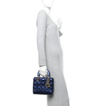 Metallic Lambskin Cannage Small My ABCDior Lady Dior Blue