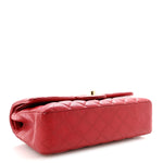 Caviar Quilted Medium Double Flap Red