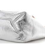 Metallic Lambskin Shearling Medium Phantom Cabas Reversible Tote Natural Silver