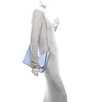 Box Calfskin Small Cut Out Shoulder Bag Light Blue