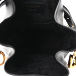 Calfskin CD Embossed Medium C'est Chain Bucket Bag Black
