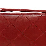 Lambskin Quilted Medium Double Flap Red