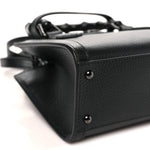 Textured Dollar Calfskin Web Monochrome Mini Diana Tote Bag Black