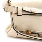 Roxy Calfskin Blondie Chain Shoulder Flap Bag Mystic White