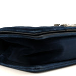 Velvet Quilted Small Boy Flap Blue
