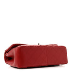 Caviar Quilted Jumbo Double Flap Dark Red