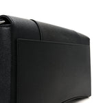 Semi Matte Soft Textured Calfskin Downtown Shoulder Bag Black