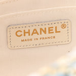 Calfskin Woven Fabric Rumbag Flap Blue White
