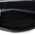 Calfskin Y Quilted Monogram Monochrome Medium Loulou Chain Satchel Black
