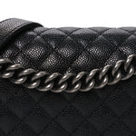 Caviar Quilted Medium Boy Flap Black