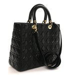 Lambskin Cannage Large Lady Dior Black