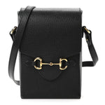 Dollar Calfskin Vertical Horsebit 1955 Crossbody Bag Black