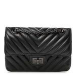 Aged Calfskin Quilted 2.55 Reissue Mini Flap So Black