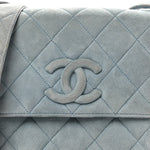 Suede Small Messenger Flap Light Blue