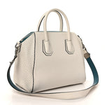 Lambskin Perforated Small Antigona White