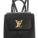 Calfskin Lockme Mini Backpack Black