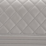 Lambskin Quilted Small Boy Flap Grey
