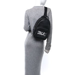 X PETER DOIG Grained Calfskin Slingbag Backpack Black